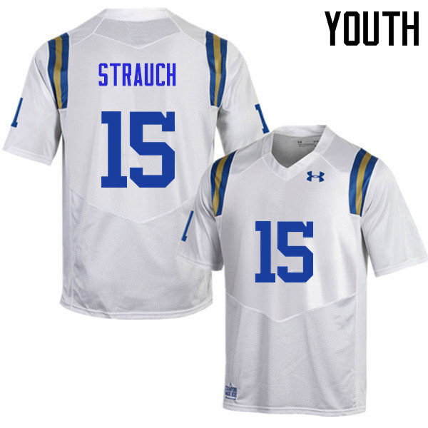 Youth #15 Andrew Strauch UCLA Bruins Under Armour College Football Jerseys Sale-White - Click Image to Close